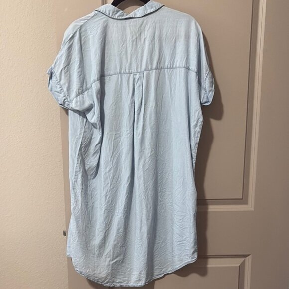 Thread & Supply Light Blue Collared 100% lyocell shirt Dress sz M - Picture 6 of 7